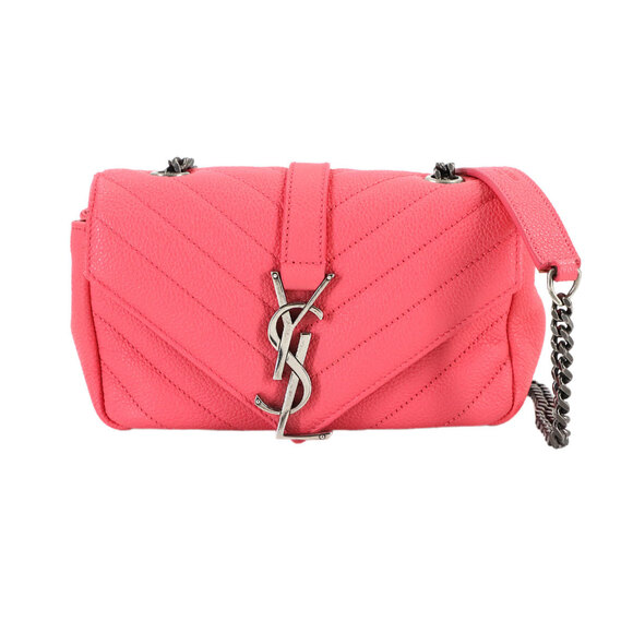 SAINT LAURENT Handbags - Saint Laurent Baby Chai Chain Shoulder Bag in Pink Leather (399289)